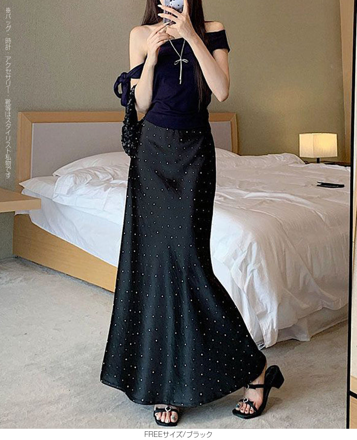 サテンマーメイドスカート