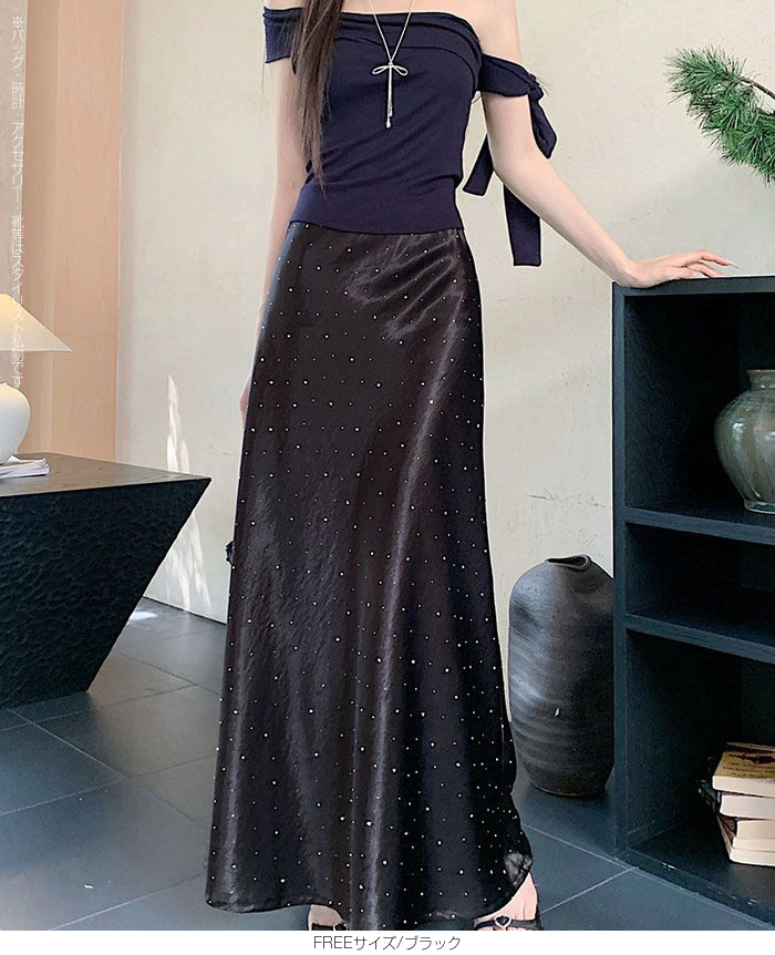 サテンマーメイドスカート