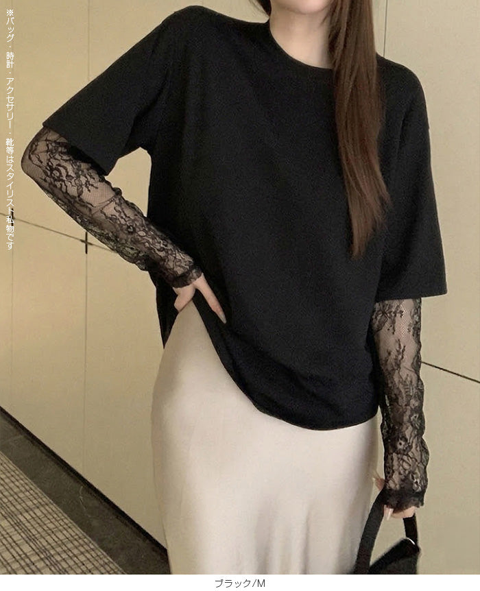 レース袖ドッキングtシャツ – DARK ANGEL