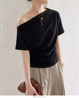 オフショルダー半袖トップス