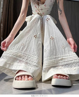 レース切替パンチングロングパンツ