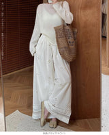 レース切替パンチングロングパンツ