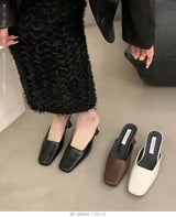 スクエアトゥミュールパンプス
