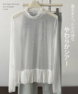 裾フリルシアートップス