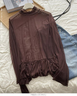 裾フリルシアートップス