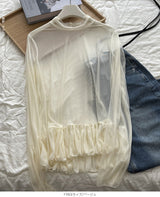 裾フリルシアートップス