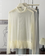 裾フリルシアートップス