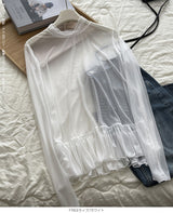 裾フリルシアートップス