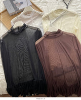 裾フリルシアートップス