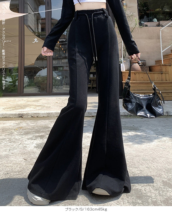 ハイウエスト ワイドフレアパンツ