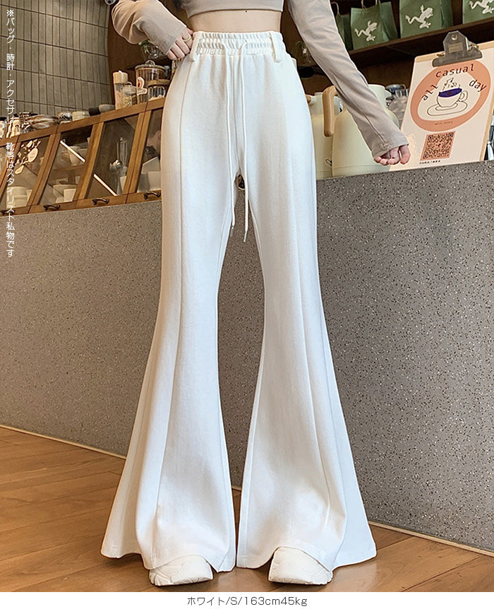 ハイウエスト ワイドフレアパンツ