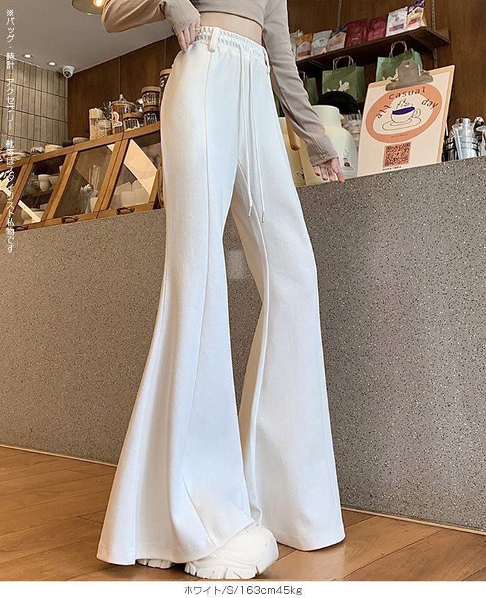 ハイウエスト ワイドフレアパンツ