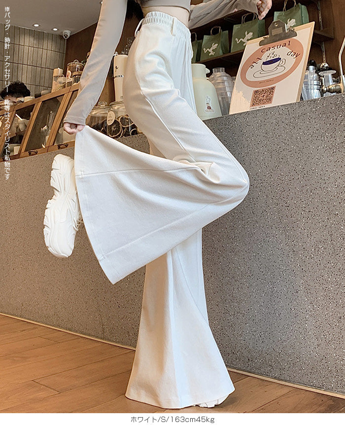 ハイウエスト ワイドフレアパンツ