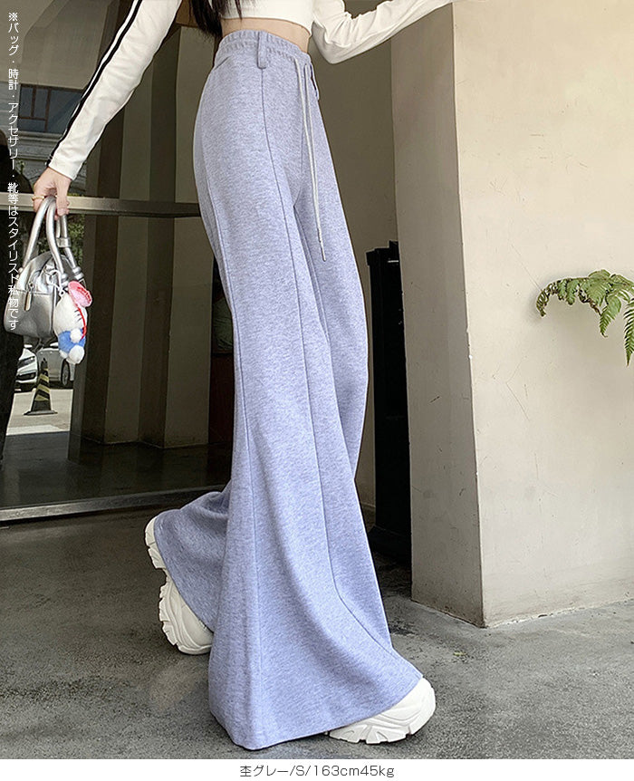 ハイウエスト ワイドフレアパンツ