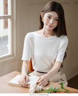 ボートネックニットカットソー