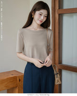 ボートネックニットカットソー