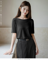 ボートネックニットカットソー