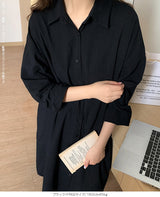 前開きロングシャツワンピース
