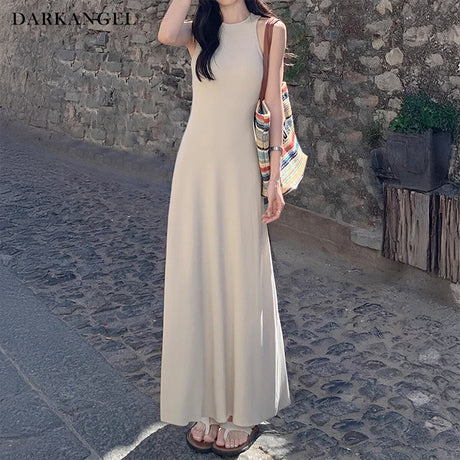 リブマキシワンピース