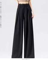 レースプリーツ ハイウエストスラックス