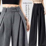 レースプリーツ ハイウエストスラックス