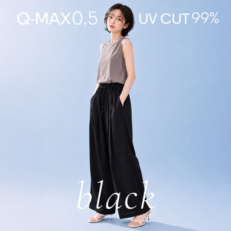 COOLIFY冷感リネン落ち感ワイドパンツ