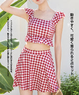 フリルスカート付きセパレート水着セットアップ