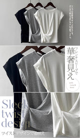 フレンチスリーブツイストTシャツ