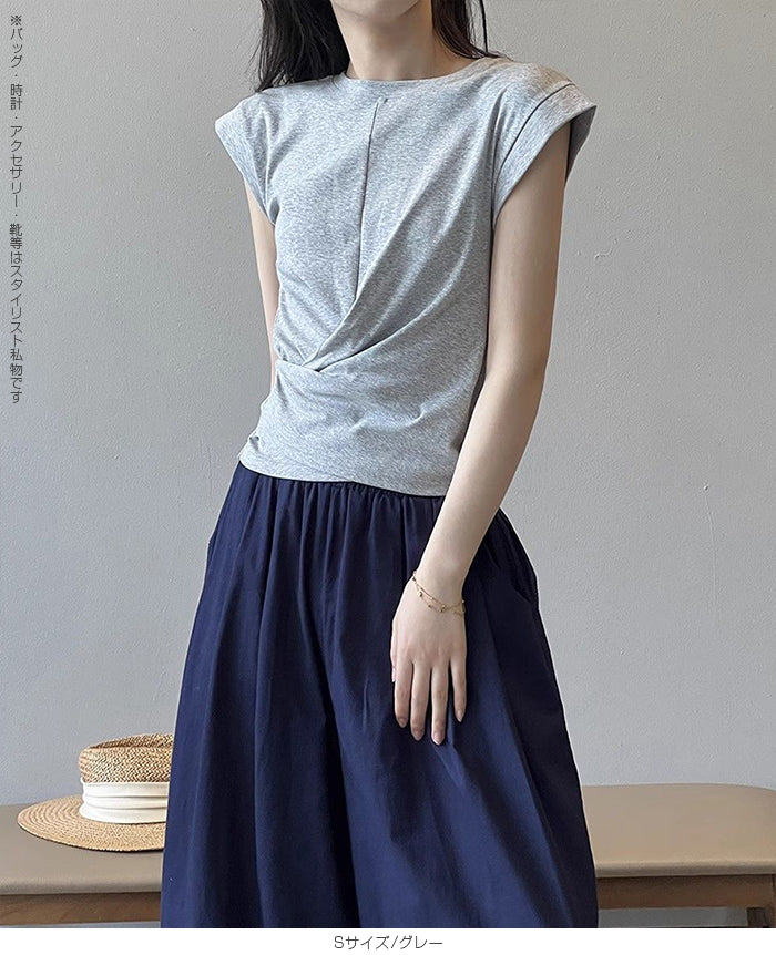 フレンチスリーブツイストTシャツ