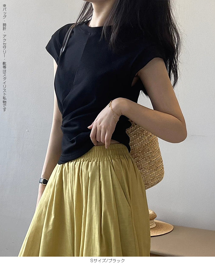 フレンチスリーブツイストTシャツ