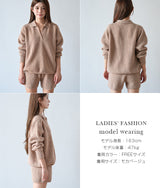 襟付きニットショートパンツセットアップ