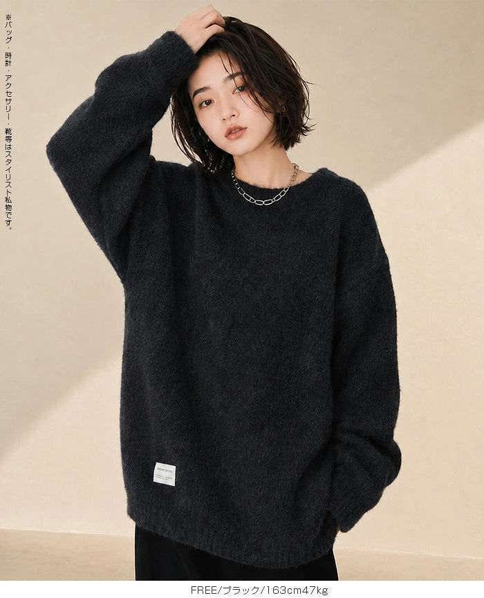 モヘアライクオーバーニット