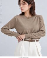 カシミアタッチクルーネックニット