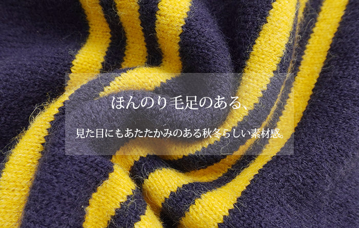 マルチボーダーポロニットトップス