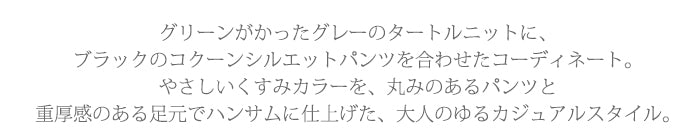 ケーブル編みタートルネックニット
