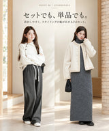斜めボタンニットセットアップ