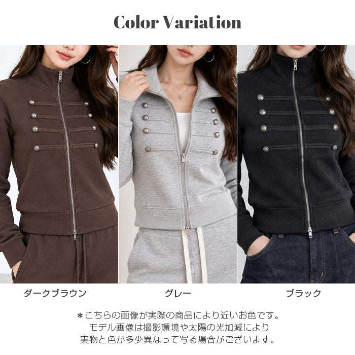 ナポレオン裏起毛ショート丈ジャケット