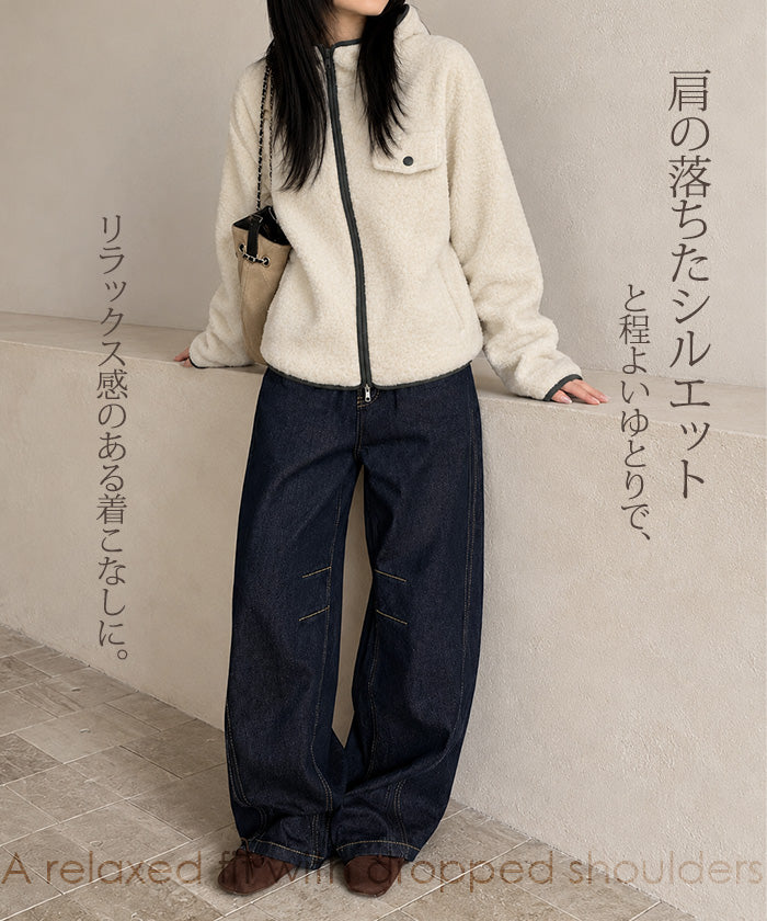 アシンメトリージップフリースジャケット