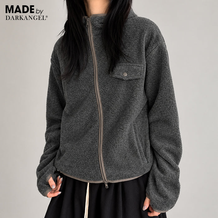 アシンメトリージップフリースジャケット