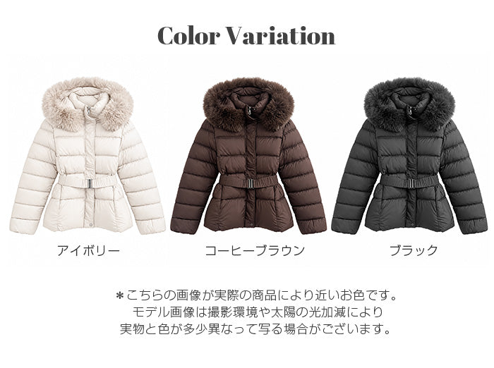 ベルト付き中綿キルティングジャケット