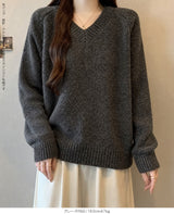 大人のゆるＶネックニット