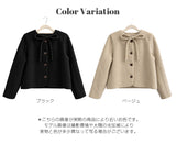 リボン付きノーカラーショートカーディガン