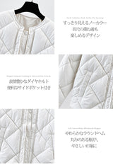 ダイヤキルトノーカラー中綿ジャケット