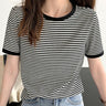 リブボーダーリンガーTシャツ