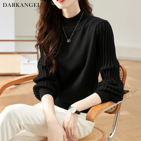 プリーツスリーブニット